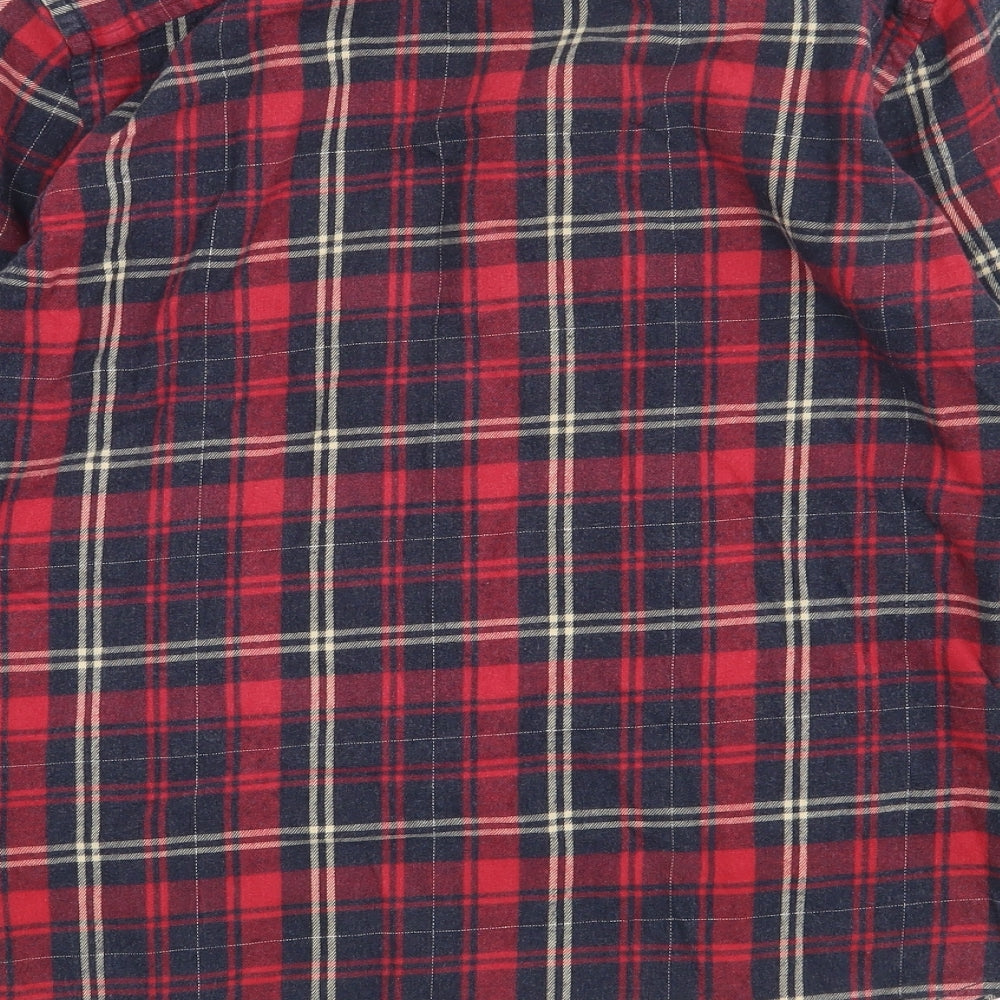 Burton Mens Red Check Cotton  Button-Up Size S Collared Button