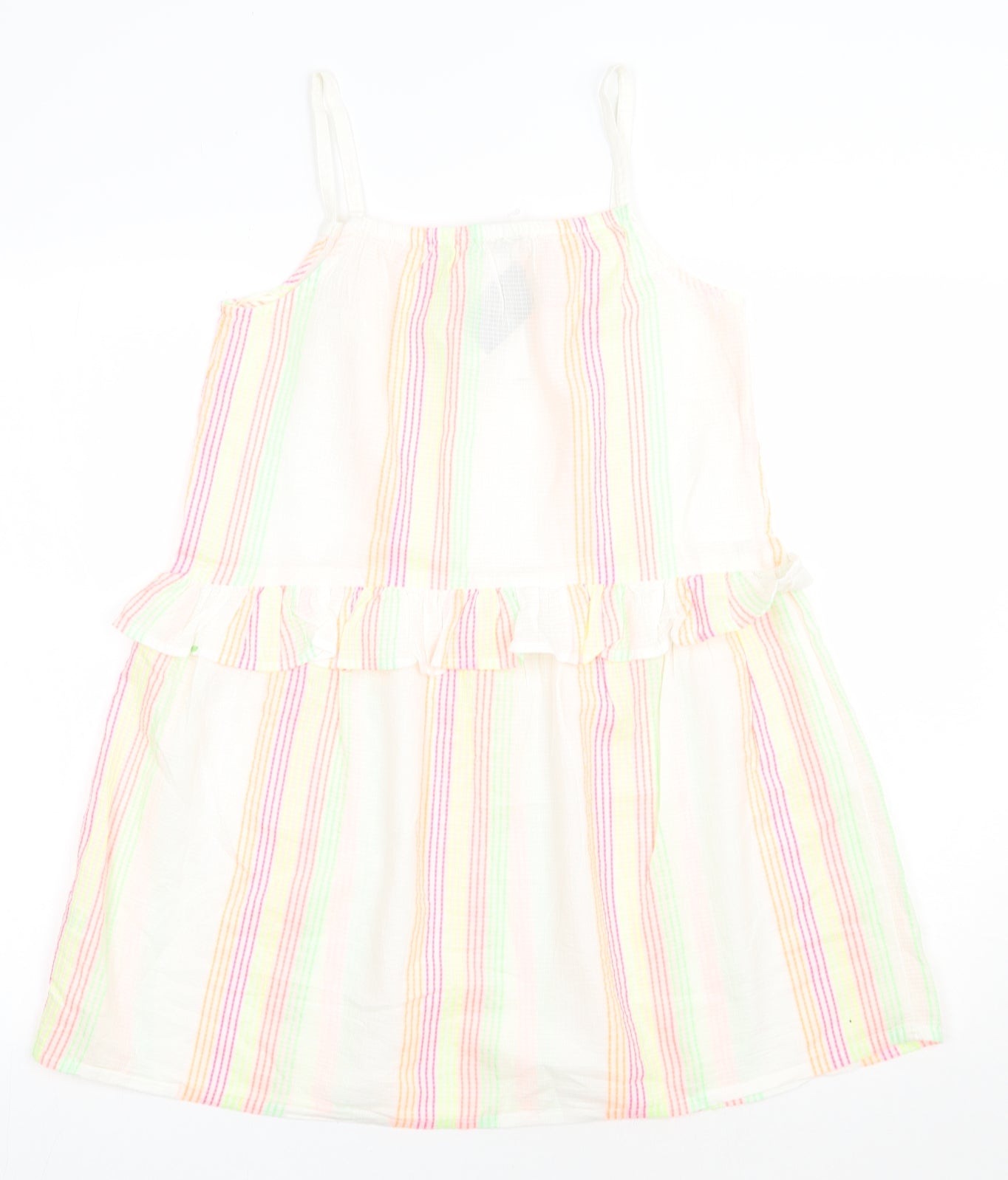 George Girls Multicoloured Striped Coir A-Line  Size 12-13 Years  Square Neck Pullover