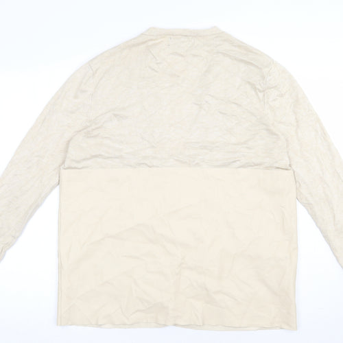 Zara Womens Beige V-Neck  Polyester Cardigan Jumper Size S