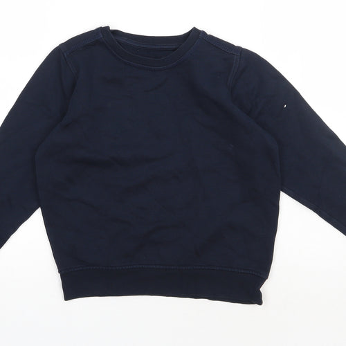 Marks and Spencer Boys Blue  Cotton Pullover Sweatshirt Size 7-8 Years  Pullover - school Wear