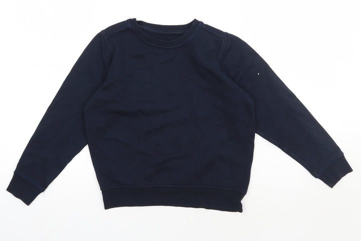 Marks and Spencer Boys Blue Cotton Pullover Sweatshirt Size 7-8 Years Pullover - school Wear