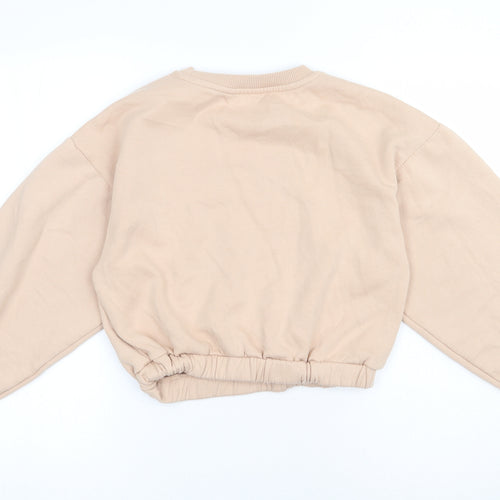 Matalan Girls Beige  Polyester Pullover Sweatshirt Size 13 Years  Pullover - Just be you, cropped