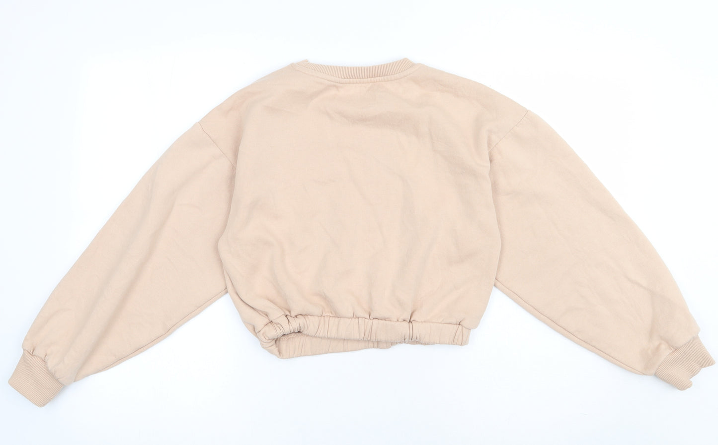 Matalan Girls Beige  Polyester Pullover Sweatshirt Size 13 Years  Pullover - Just be you, cropped