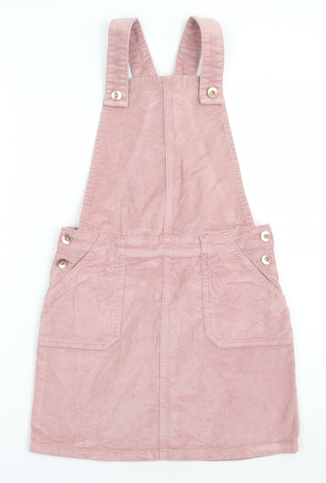 George Girls Pink  Coir Pinafore/Dungaree Dress  Size 9-10 Years  Square Neck Buckle