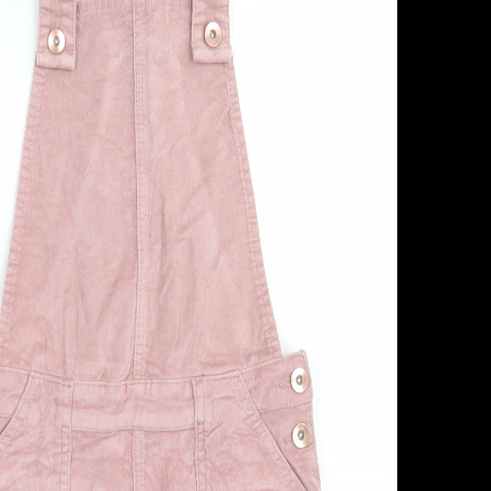 George Girls Pink  Coir Pinafore/Dungaree Dress  Size 9-10 Years  Square Neck Buckle