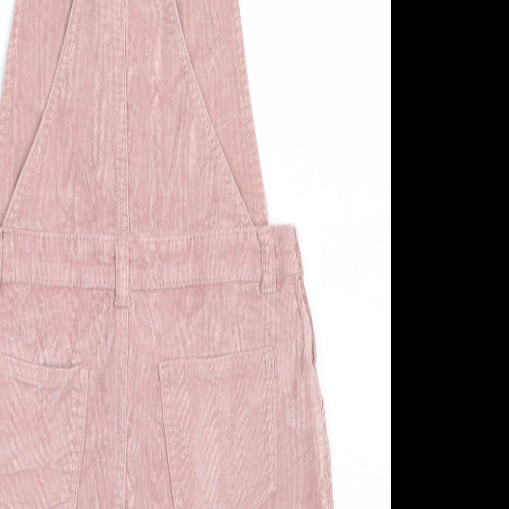 George Girls Pink  Coir Pinafore/Dungaree Dress  Size 9-10 Years  Square Neck Buckle
