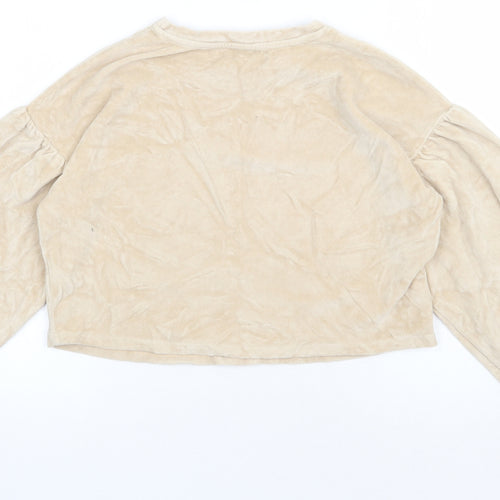 George Girls Beige  Cotton Pullover Sweatshirt Size 12-13 Years  Pullover - joyful