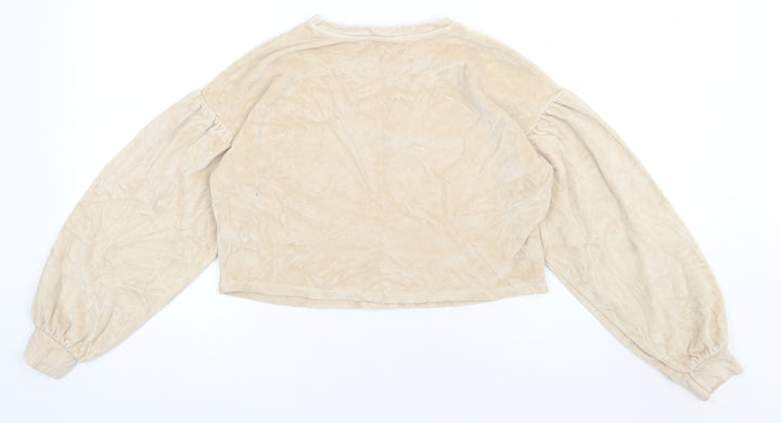 George Girls Beige  Cotton Pullover Sweatshirt Size 12-13 Years  Pullover - joyful