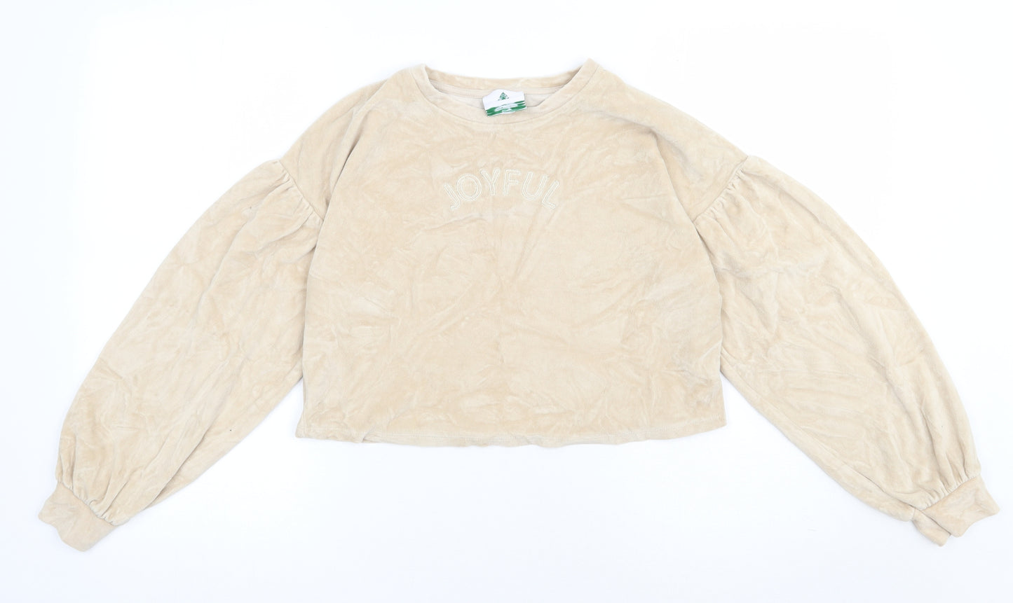 George Girls Beige  Cotton Pullover Sweatshirt Size 12-13 Years  Pullover - joyful