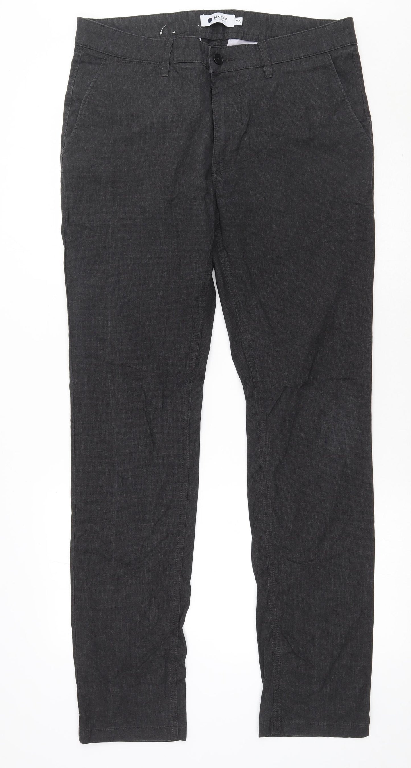 NN07 Mens Grey  Cotton Trousers  Size 33 L34 in Regular Button - long