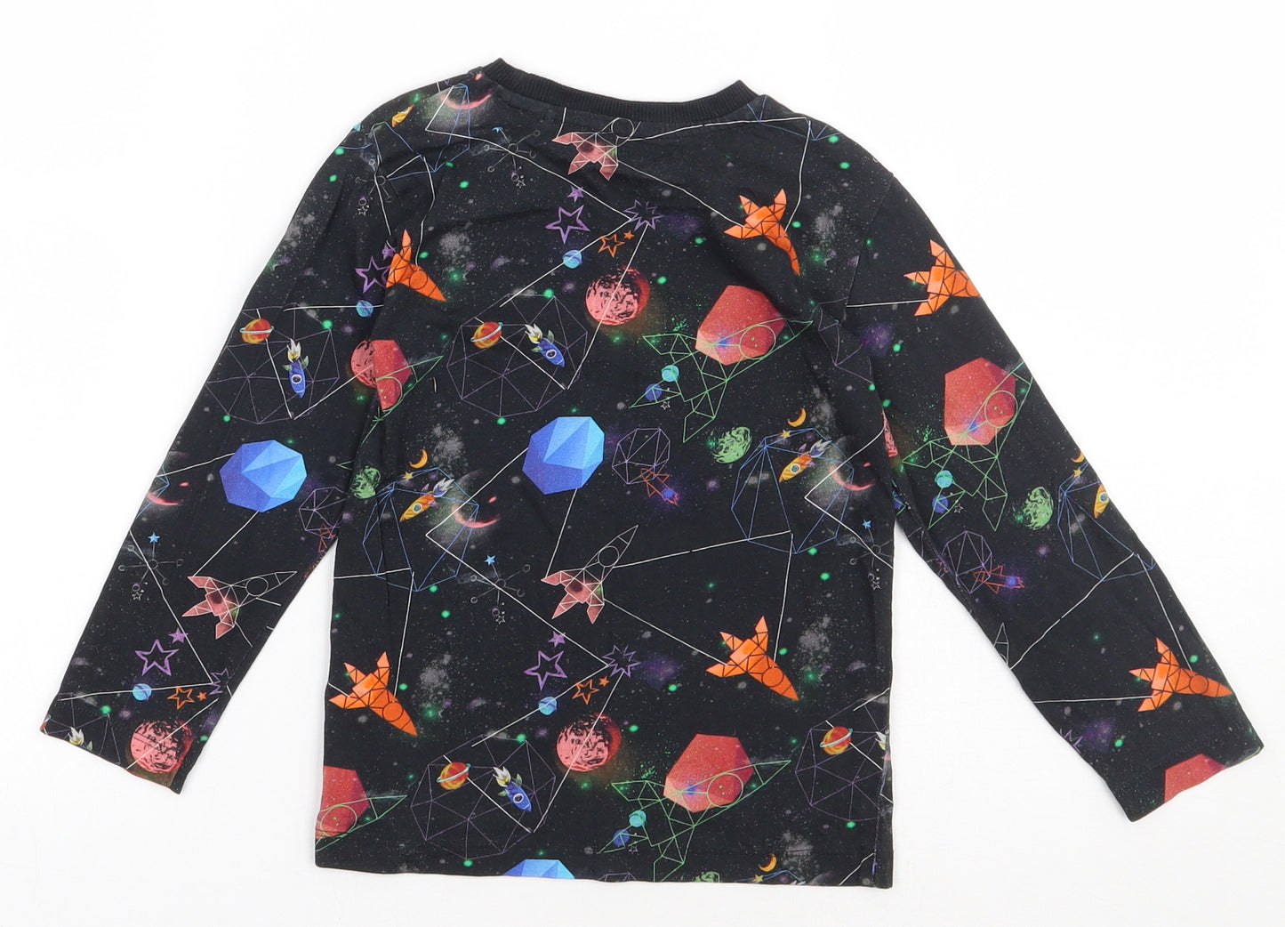 NEXT Boys Multicoloured Geometric Cotton Basic Casual Size 3-4 Years Crew Neck Pullover - space