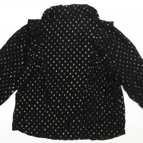 NEXT Womens Black Polka Dot Viscose Basic Blouse Size 20 V-Neck