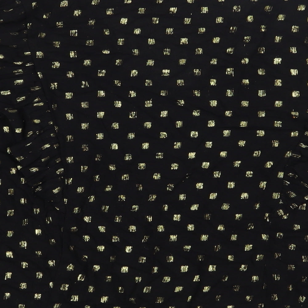 NEXT Womens Black Polka Dot Viscose Basic Blouse Size 20 V-Neck