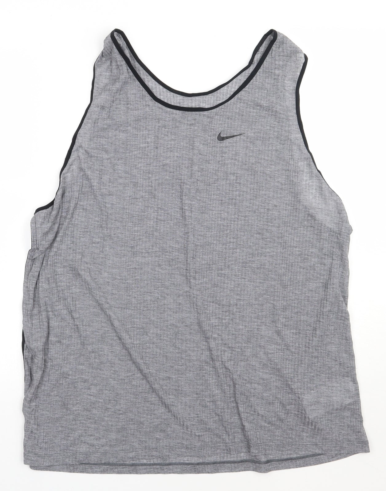 Nike Womens Grey  Polyester Basic Tank Size XL Scoop Neck Pullover - Dri-fit