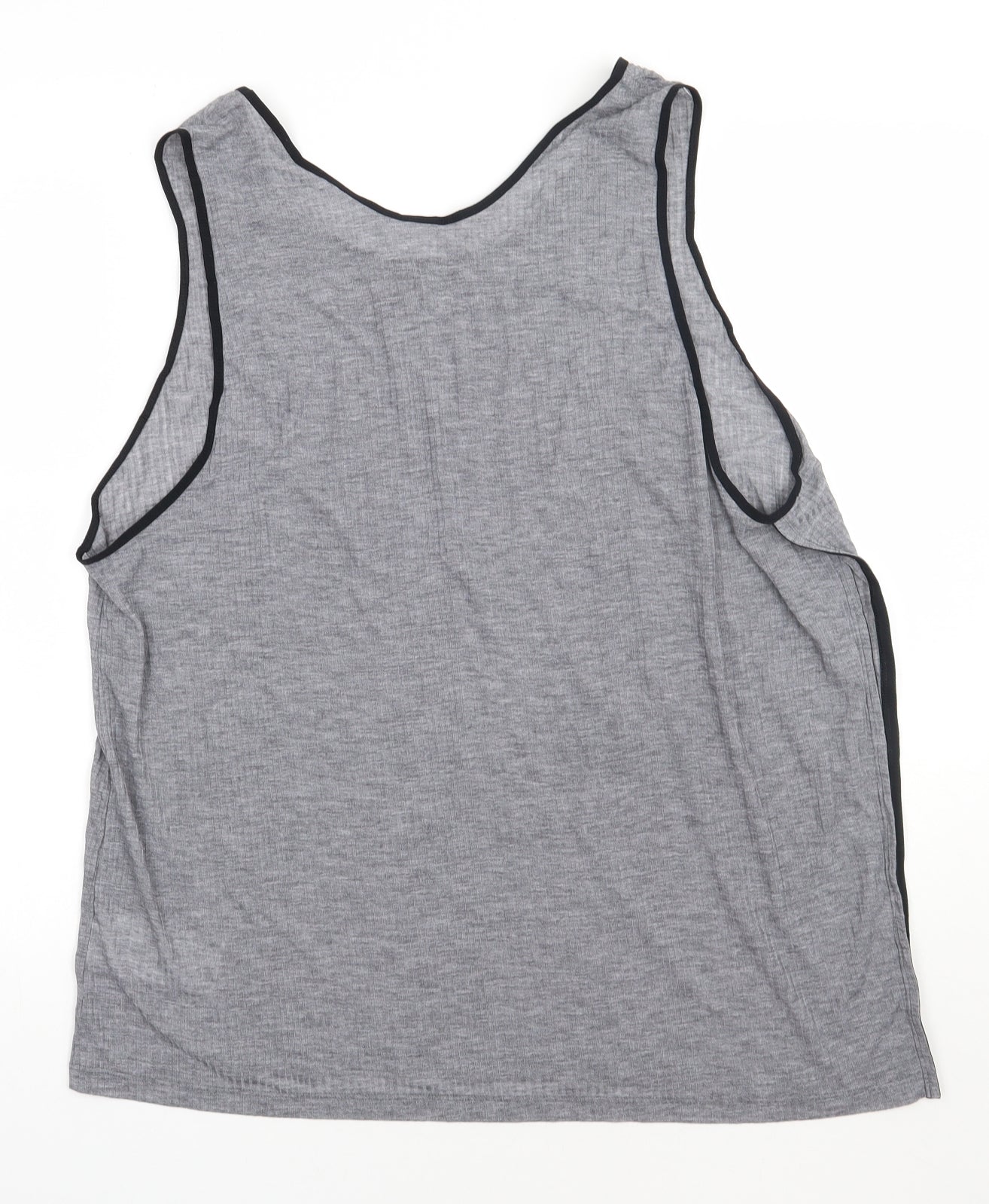 Nike Womens Grey  Polyester Basic Tank Size XL Scoop Neck Pullover - Dri-fit