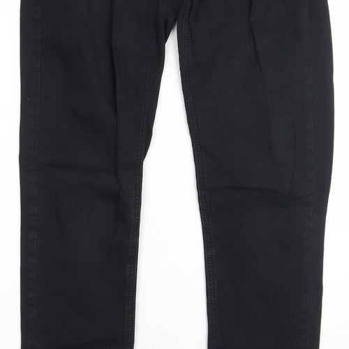 bliss Womens Black  Cotton Straight Jeans Size 8 L32 in Regular Button