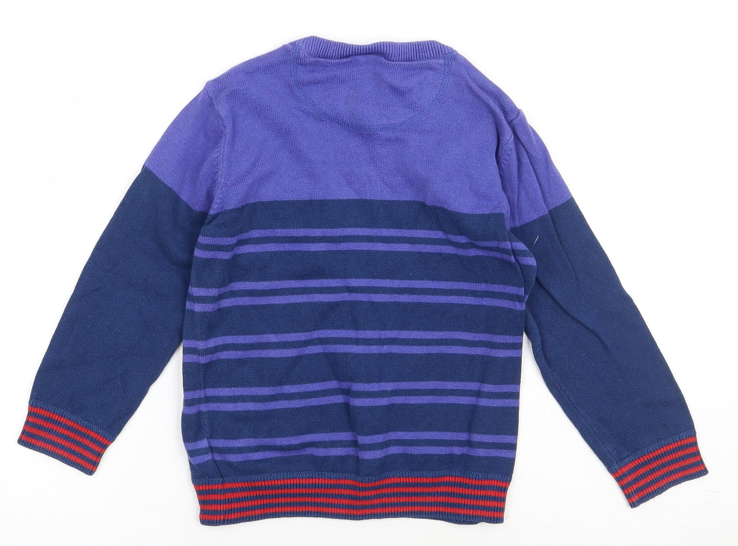 Mini Club Boys Purple Striped Cotton Pullover Sweatshirt Size 4-5 Years  Pullover