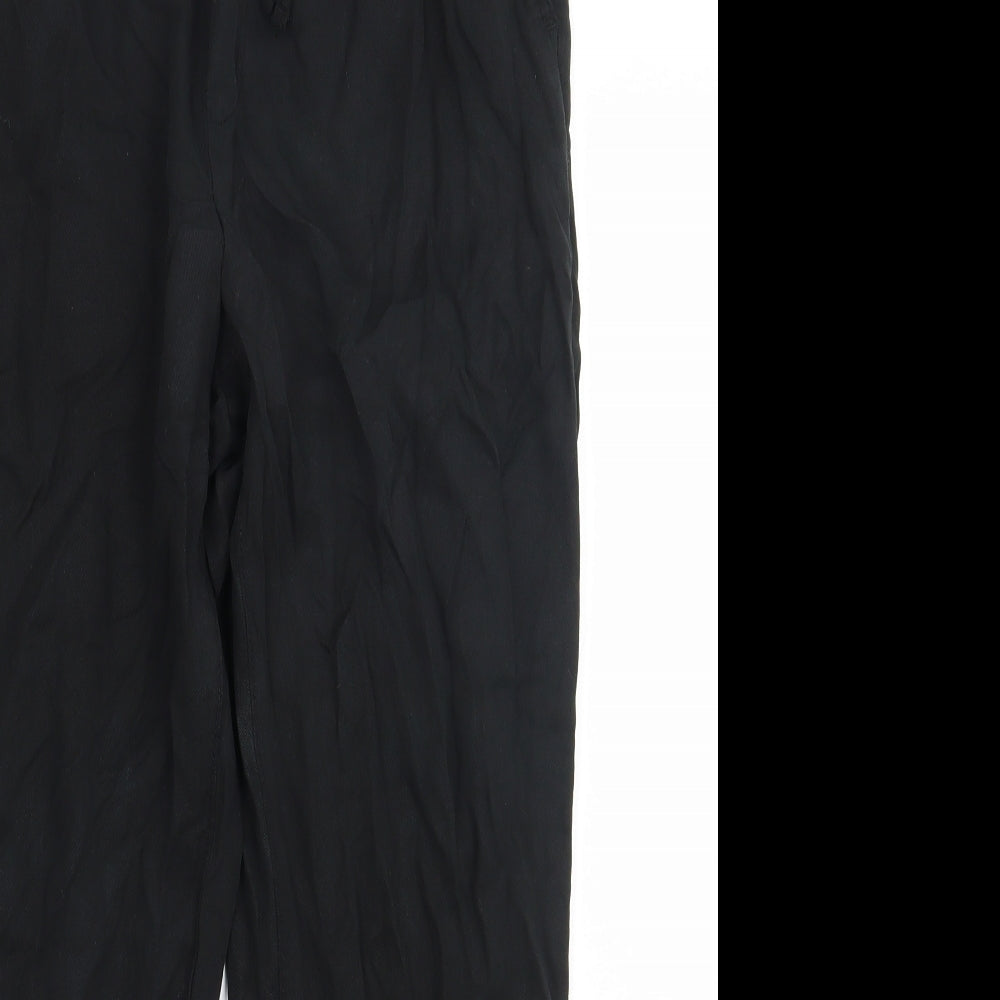 F&F Womens Black  Lyocell Trousers  Size 10 L28 in Regular Tie
