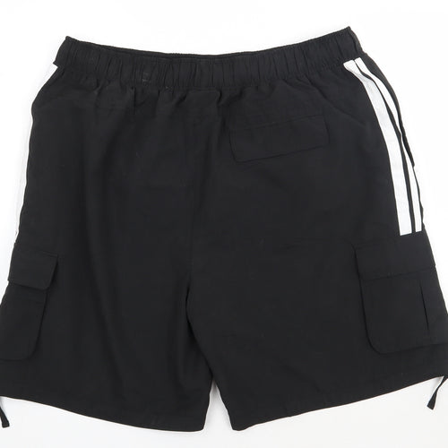 Lonsdale Mens Black  Polyester Sweat Shorts Size 4XL L10 in Regular Tie