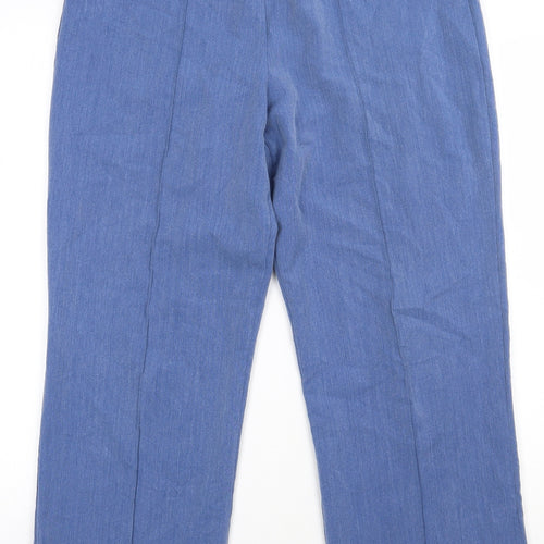 emma Womens Blue  Polyester Trousers  Size 12 L28 in Regular