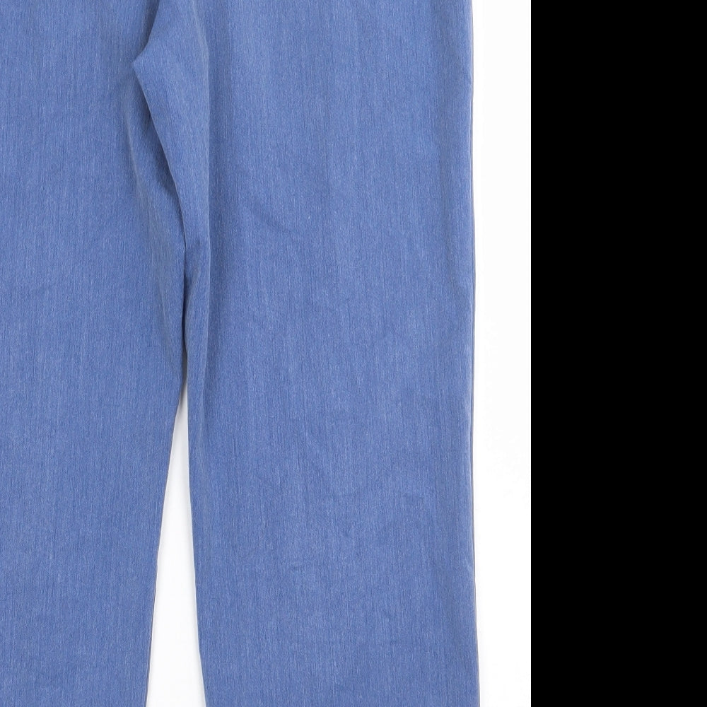 emma Womens Blue  Polyester Trousers  Size 12 L28 in Regular
