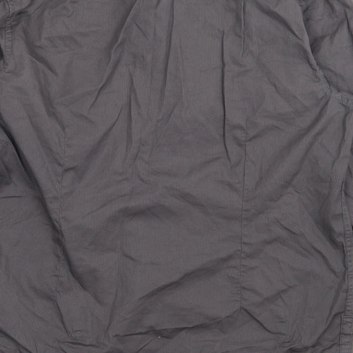 Burton Mens Grey  Cotton  Button-Up Size S Crew Neck Button