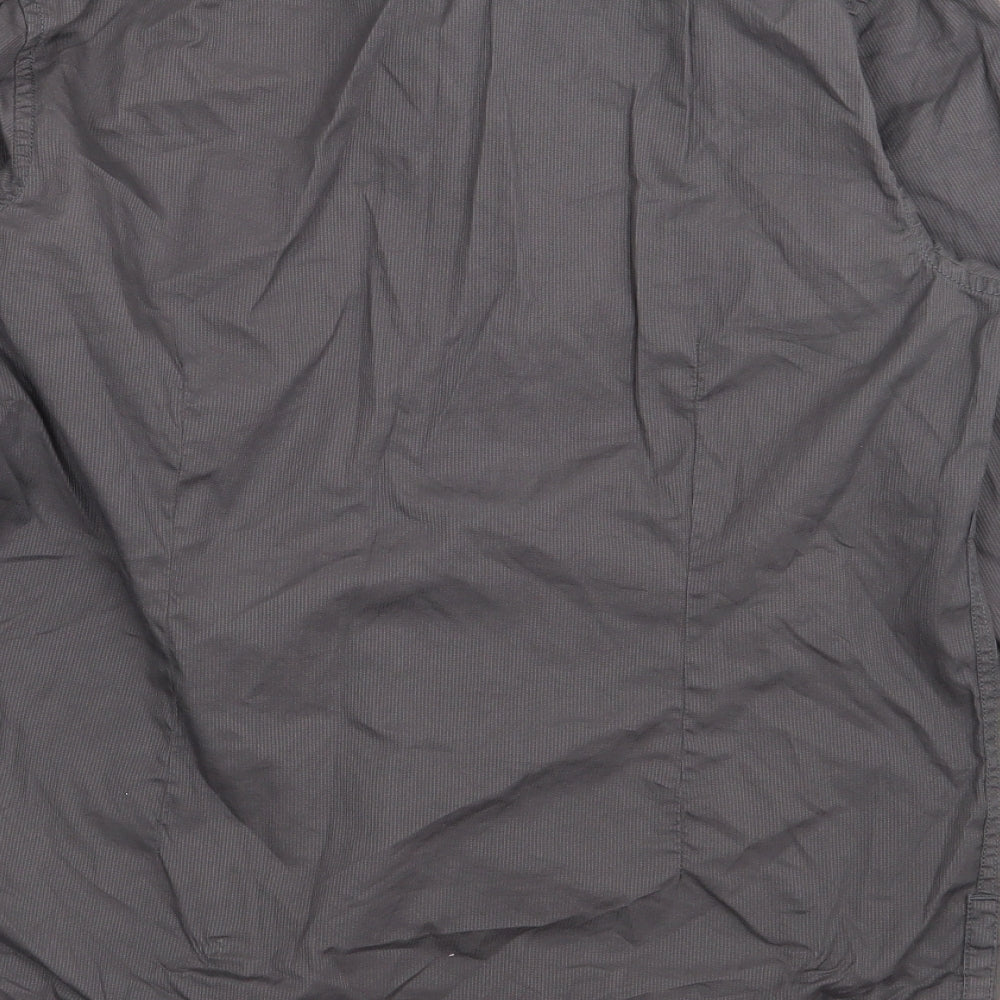 Burton Mens Grey  Cotton  Button-Up Size S Crew Neck Button
