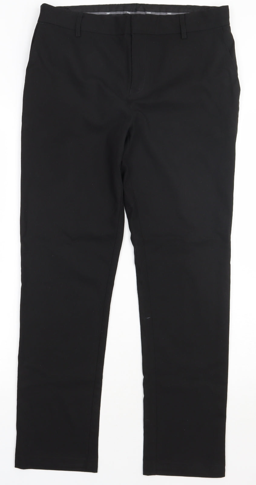 Marks and Spencer Boys Black  Polyester Capri Trousers Size 15-16 Years  Regular Hook & Eye - school Wear