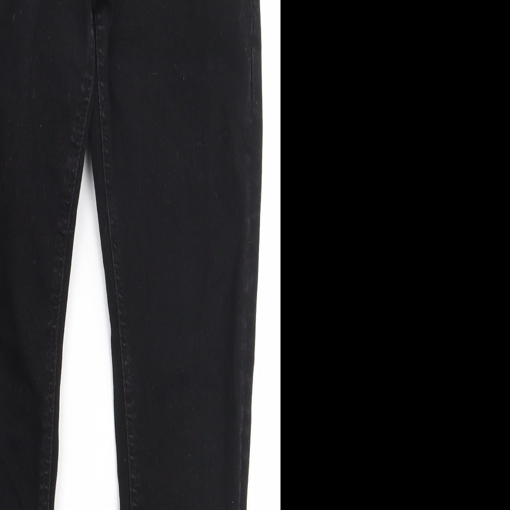 JACK & JONES Mens Black  Cotton Straight Jeans Size 30 L30 in Regular Button
