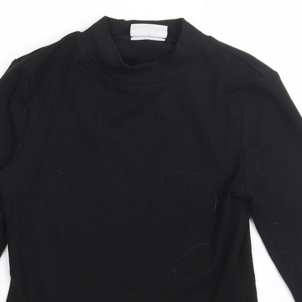 Matalan Girls Black  Polyester Basic Casual Size 9 Years Crew Neck Pullover
