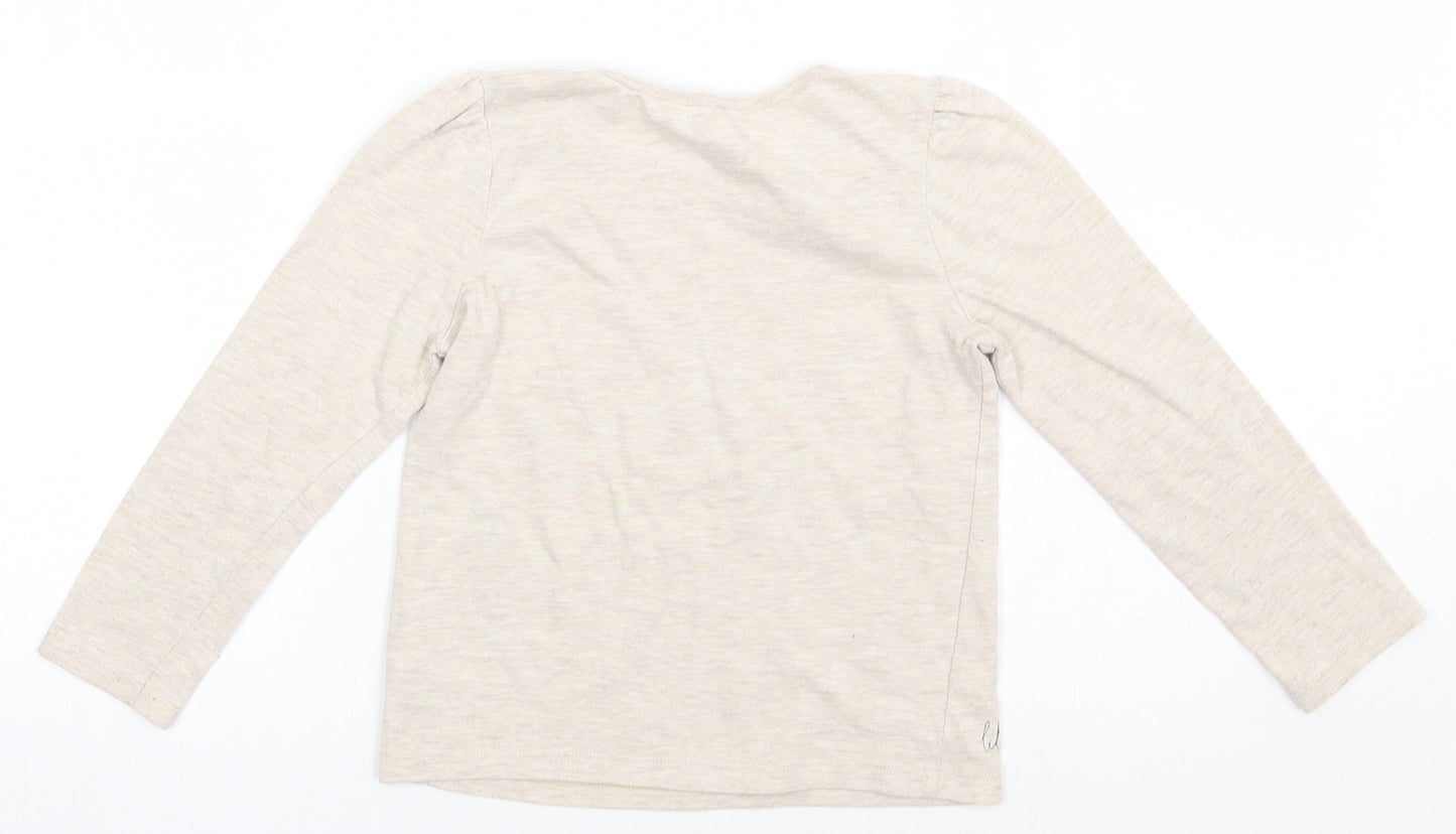 George Girls Beige  Polyester Basic Casual Size 4-5 Years Crew Neck Pullover