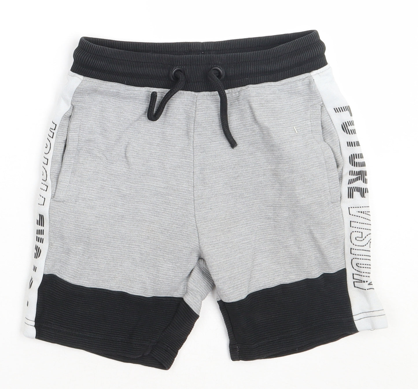 Nutmeg Boys Grey  Cotton Sweat Shorts Size 7-8 Years  Regular Tie