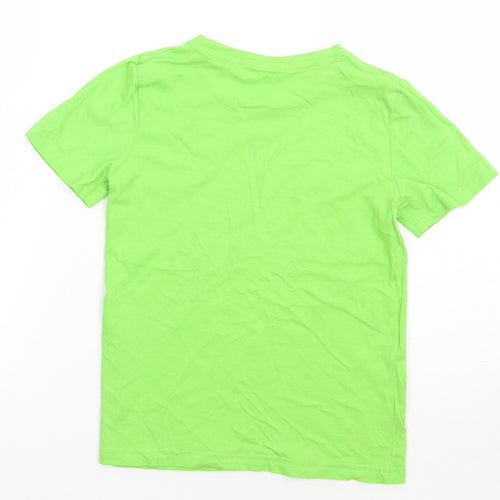 Sainsburys Girls Green  Cotton Basic T-Shirt Size 8 Years Crew Neck Pullover
