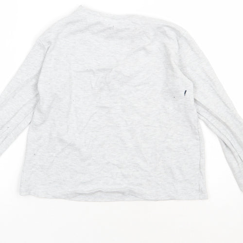 George Boys Grey  Cotton Basic Casual Size 7-8 Years Crew Neck Pullover - Elf Christmas