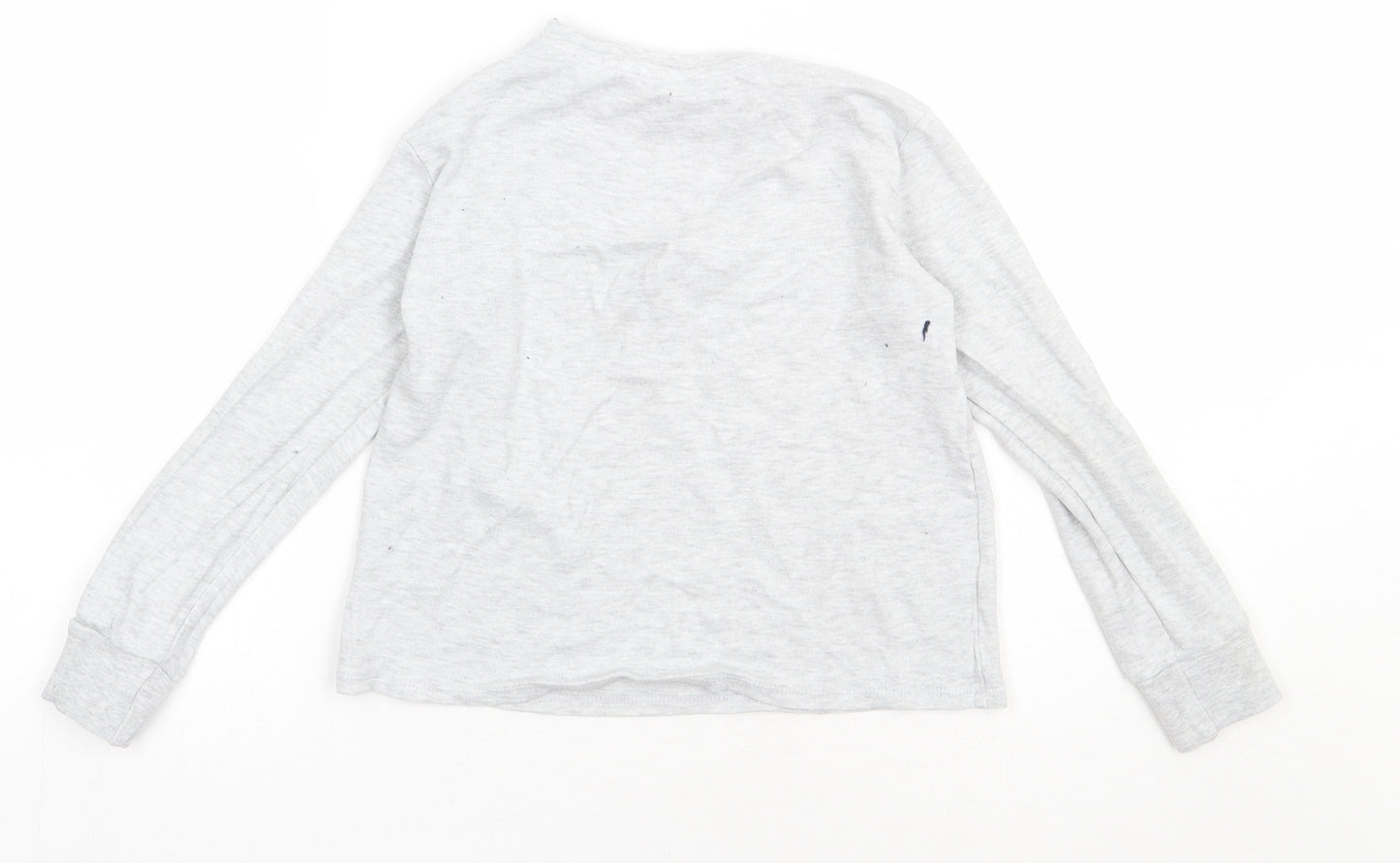 George Boys Grey  Cotton Basic Casual Size 7-8 Years Crew Neck Pullover - Elf Christmas