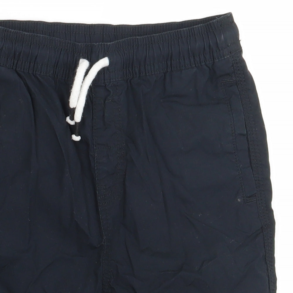 sainsburys Boys Black  Cotton Bermuda Shorts Size 8 Years  Regular Tie