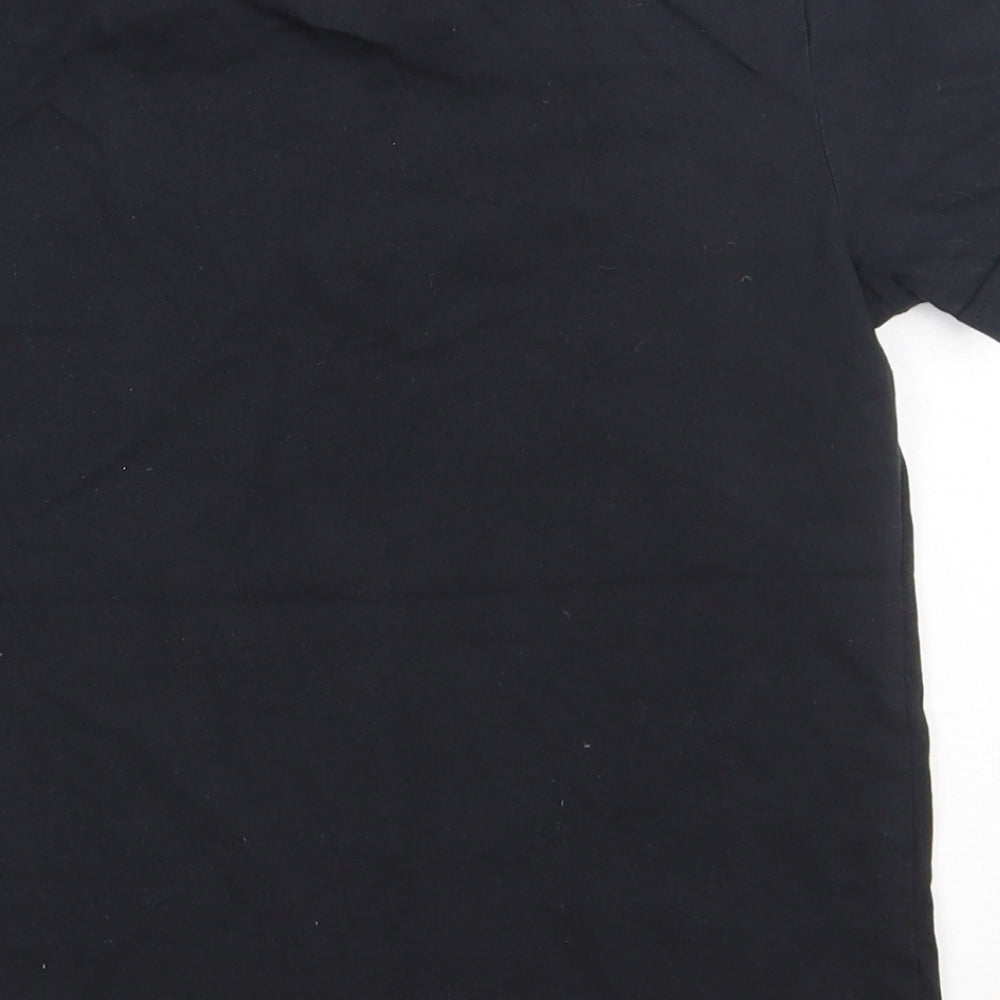 Nutmeg Boys Black  Cotton Basic T-Shirt Size 8-9 Years Crew Neck Pullover - Game over