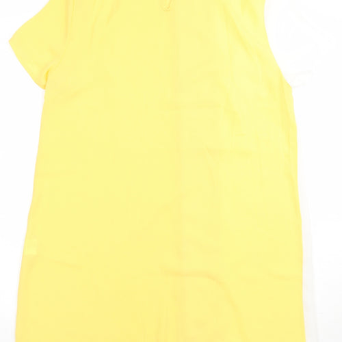 SheIn Womens Yellow Striped Polyester A-Line  Size S  Crew Neck Pullover - Sparkly