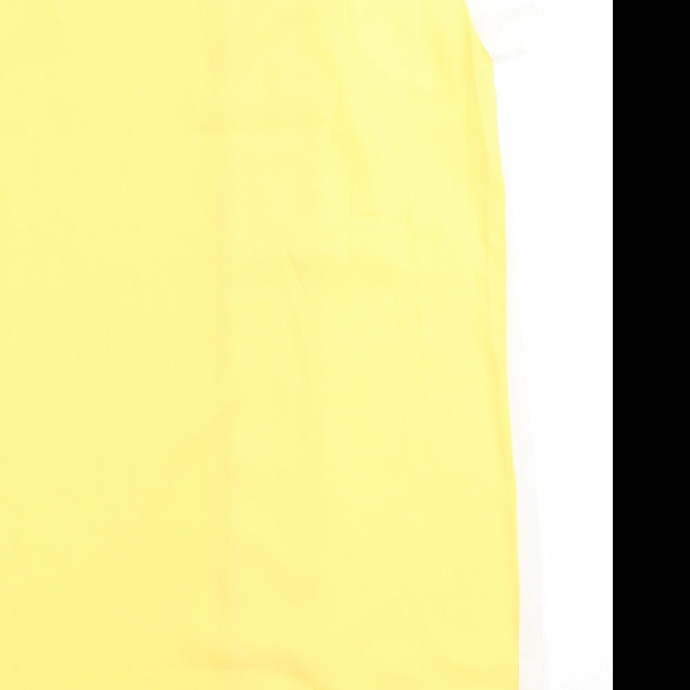 SheIn Womens Yellow Striped Polyester A-Line  Size S  Crew Neck Pullover - Sparkly
