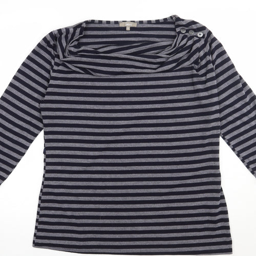 Matalan Womens Blue Striped Polyester Pullover Sweatshirt Size 12  Pullover