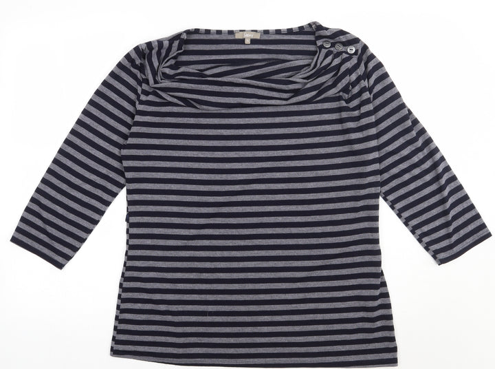 Matalan Womens Blue Striped Polyester Pullover Sweatshirt Size 12 Pullover