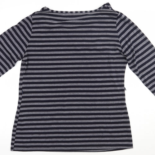 Matalan Womens Blue Striped Polyester Pullover Sweatshirt Size 12  Pullover