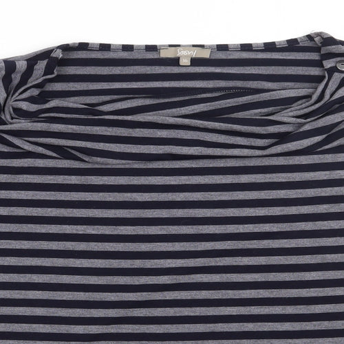 Matalan Womens Blue Striped Polyester Pullover Sweatshirt Size 12  Pullover