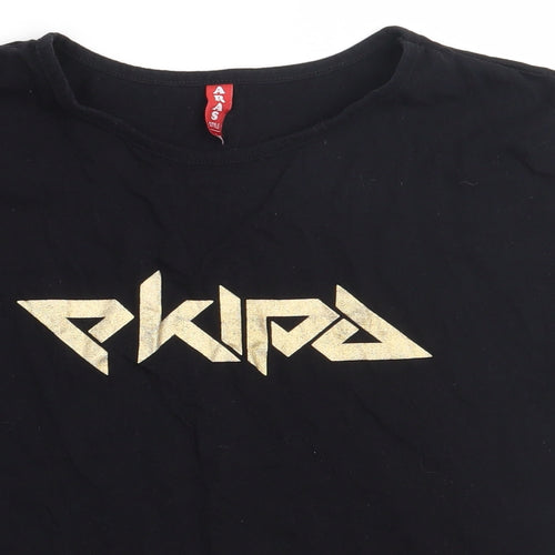 arass style Womens Black  Cotton Basic T-Shirt Size L Crew Neck