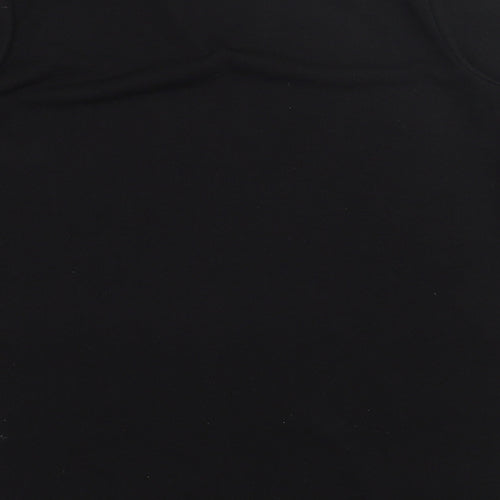 Preworn Womens Black  Polyester Basic Blouse Size 12 V-Neck