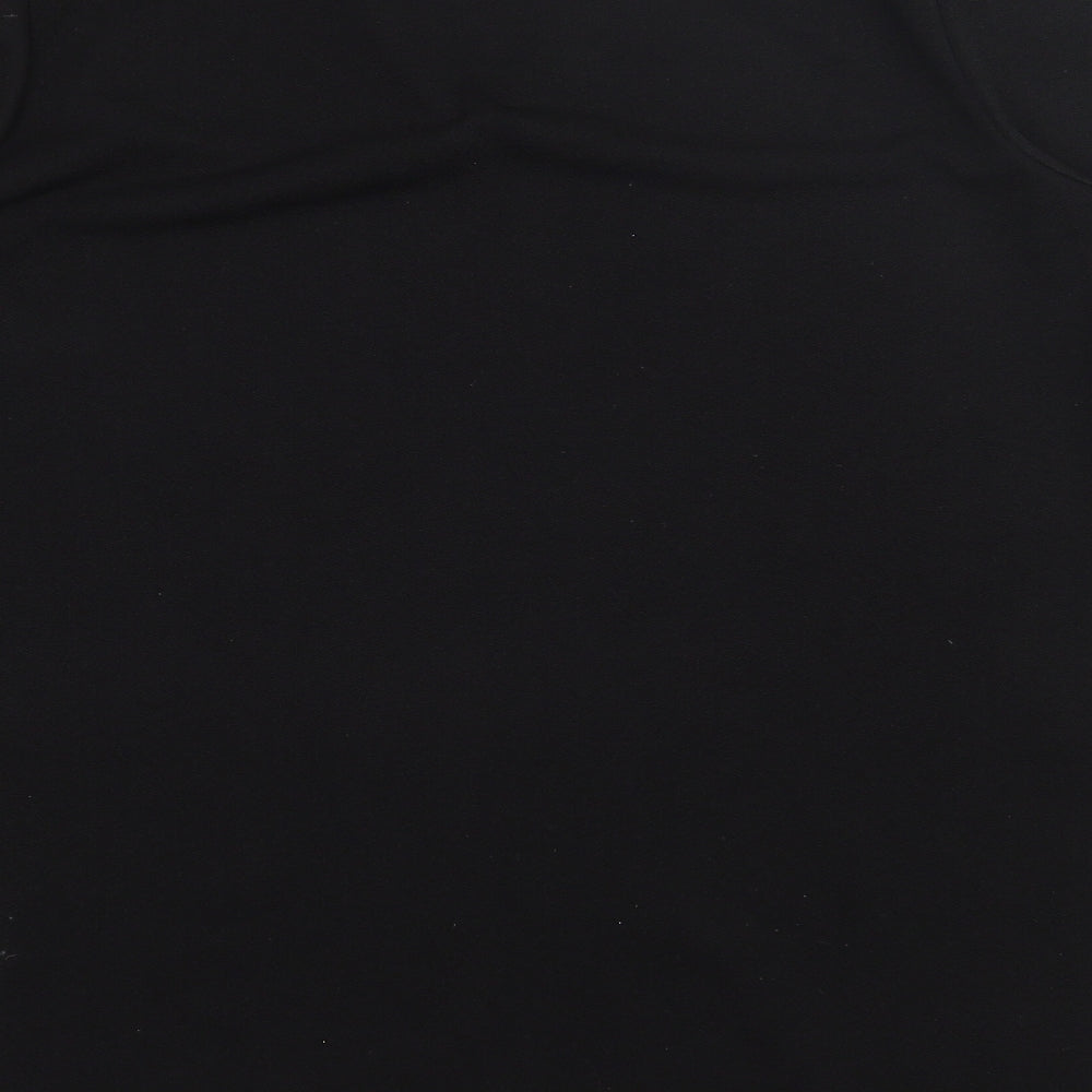 Preworn Womens Black  Polyester Basic Blouse Size 12 V-Neck