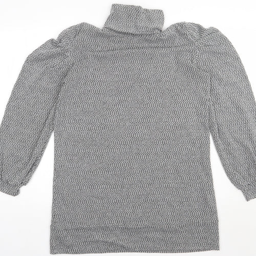 Boohoo Womens Grey  Polyester A-Line  Size 12  Roll Neck Pullover