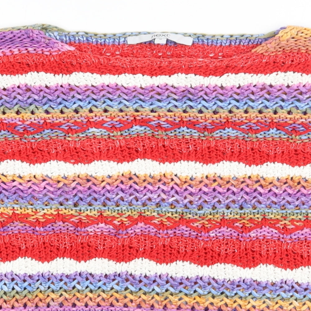NEXT Womens Red Striped Acrylic Pullover Sweatshirt Size 18  Pullover