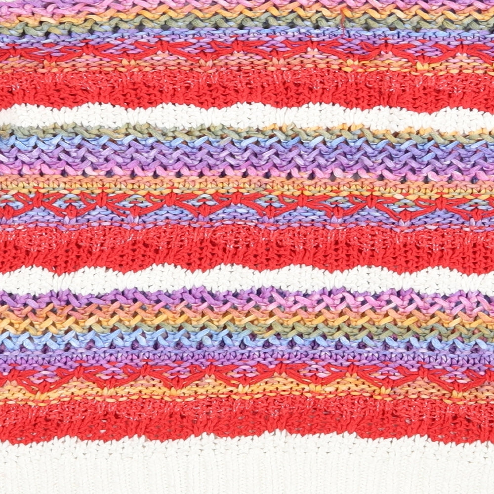 NEXT Womens Red Striped Acrylic Pullover Sweatshirt Size 18  Pullover
