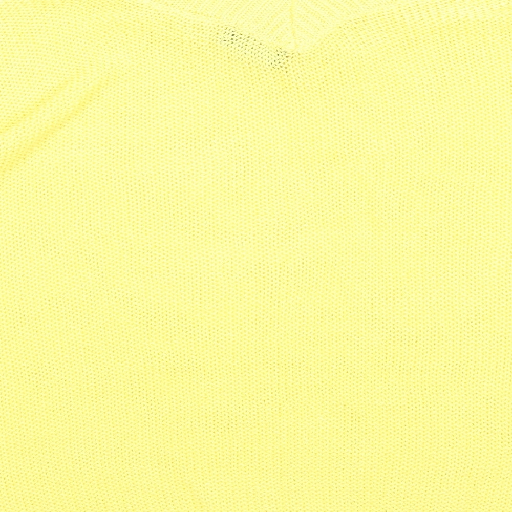 F&F Womens Yellow  Acrylic Pullover Sweatshirt Size 12  Pullover - cold shoudler